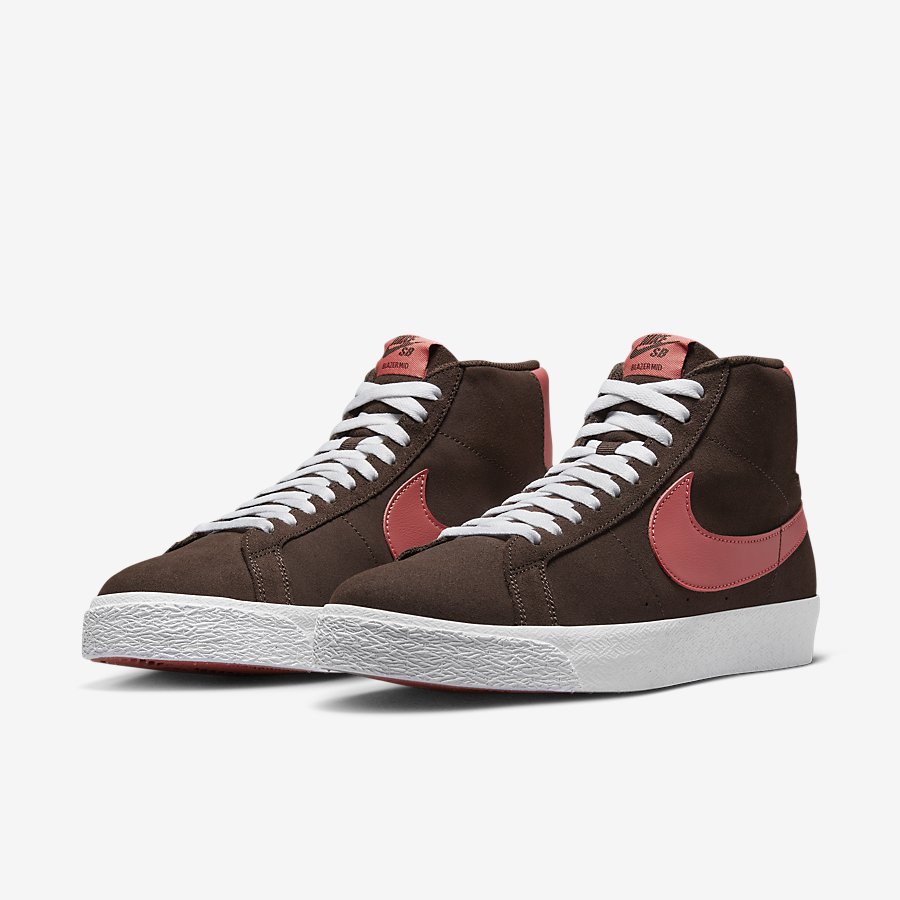 Giày Nike SB Zoom Blazer Mid Nữ Nâu Phối Hồng 